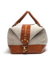 Canvas Duffle Bag - Cognac/Elfenbein Schuhe Atelier Treger