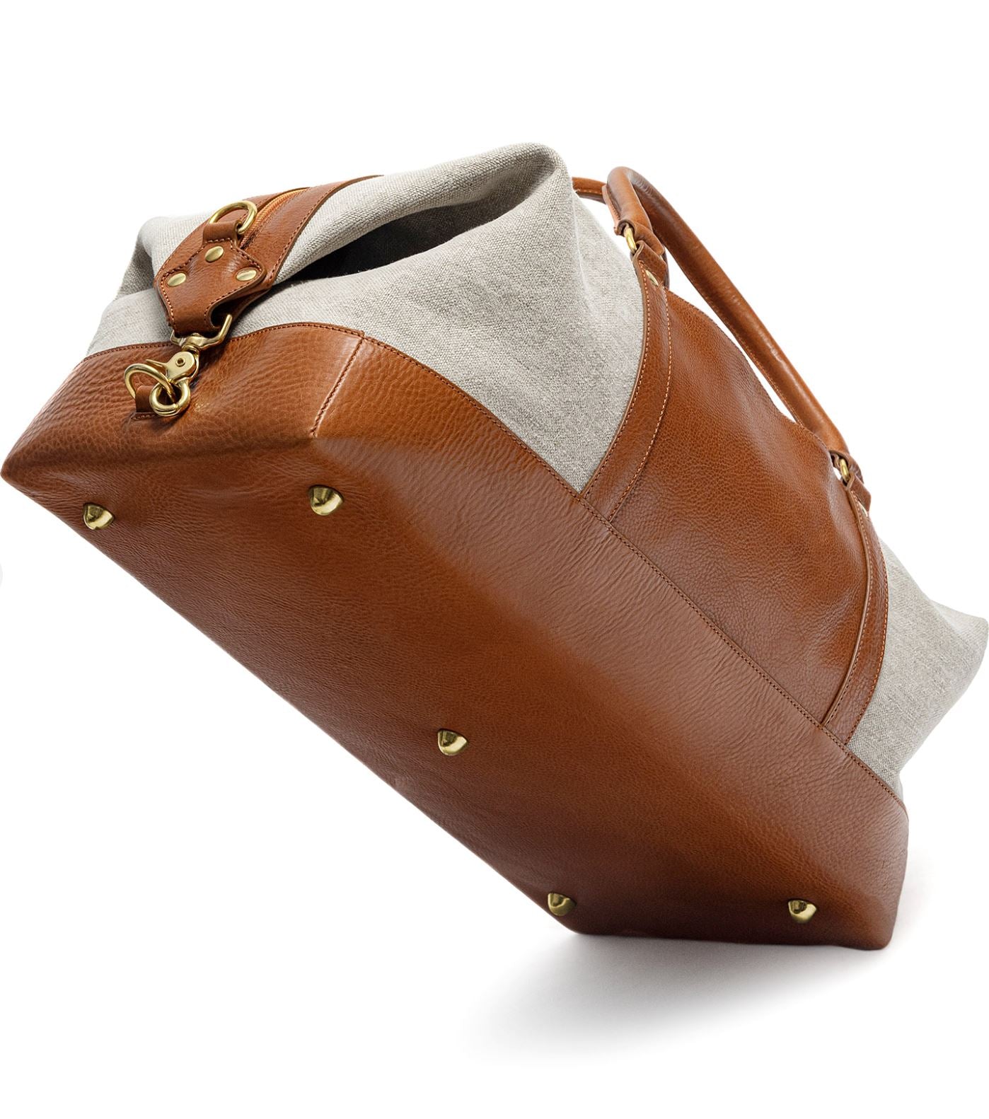 Canvas Duffle Bag - Cognac/Elfenbein Schuhe Atelier Treger