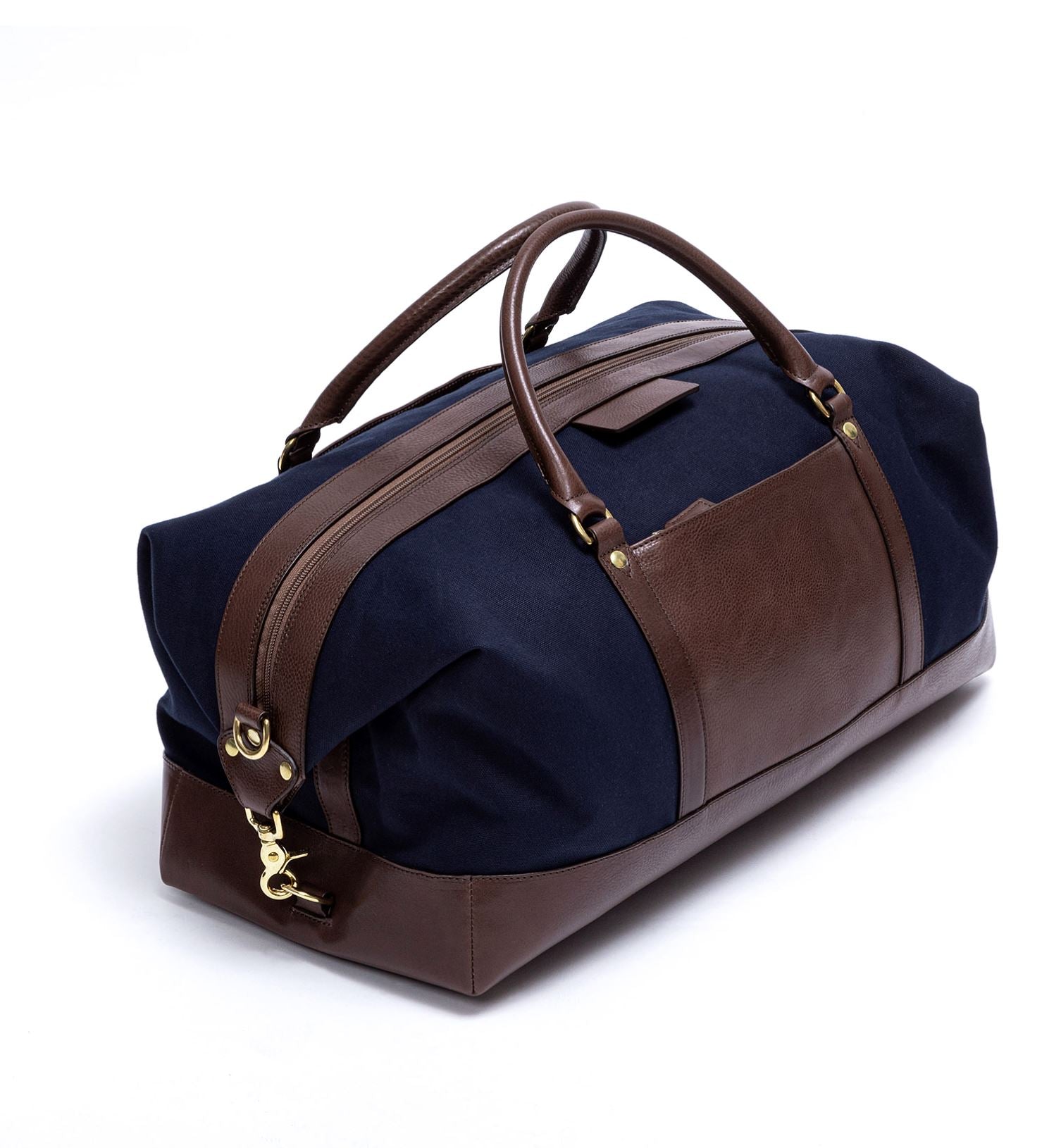 Canvas Duffle Bag - Dunkelbraun/Marineblau Schuhe Atelier Treger