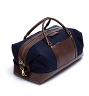 Canvas Duffle Bag - Dunkelbraun/Marineblau Schuhe Atelier Treger