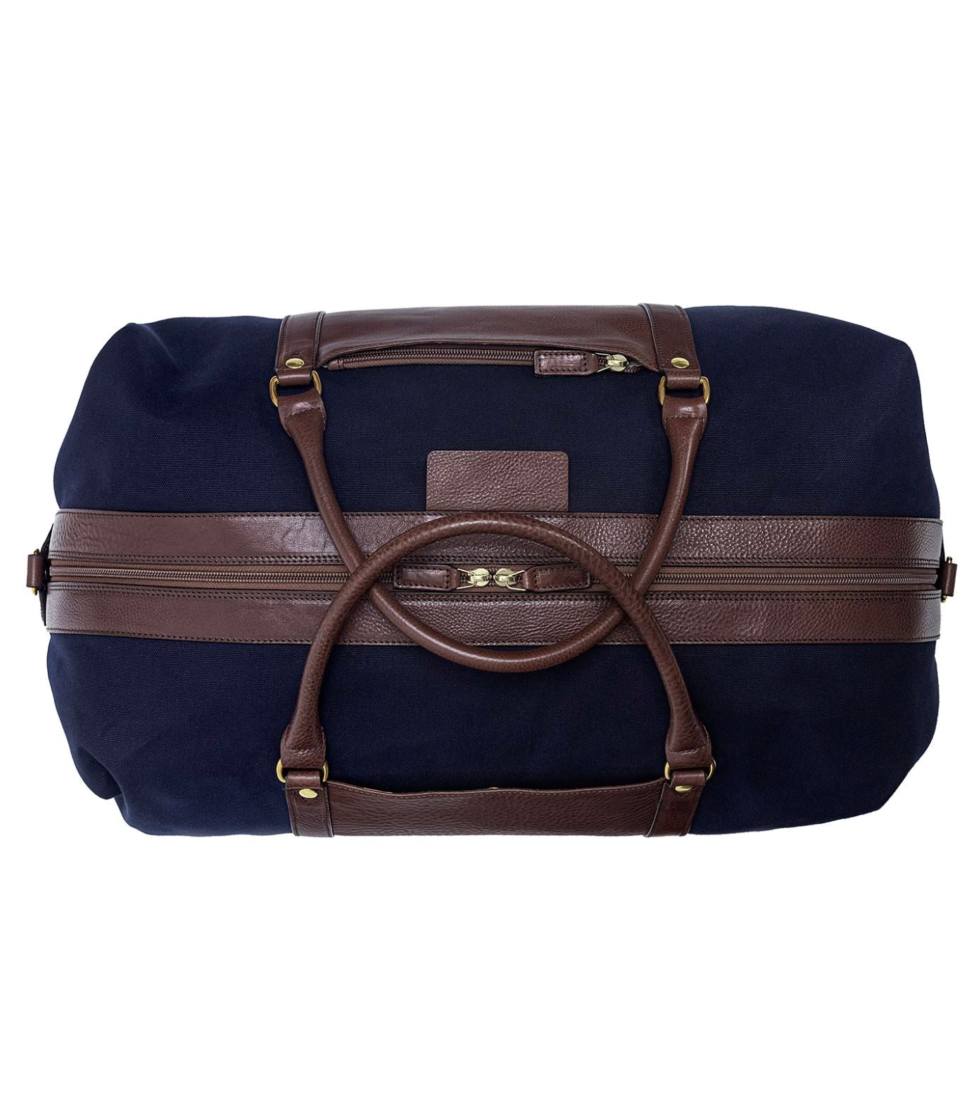 Canvas Duffle Bag - Dunkelbraun/Marineblau Schuhe Atelier Treger
