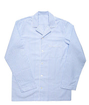 Herren Pyjama mit langen Ärmeln + langer Hose - Blau/Weiss gestreift Atelier Treger
