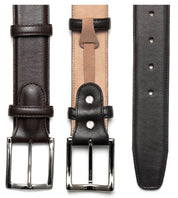 Herrengürtel aus Wildleder, Chromschnalle - Dunkelbraun Schuhe Atelier Treger