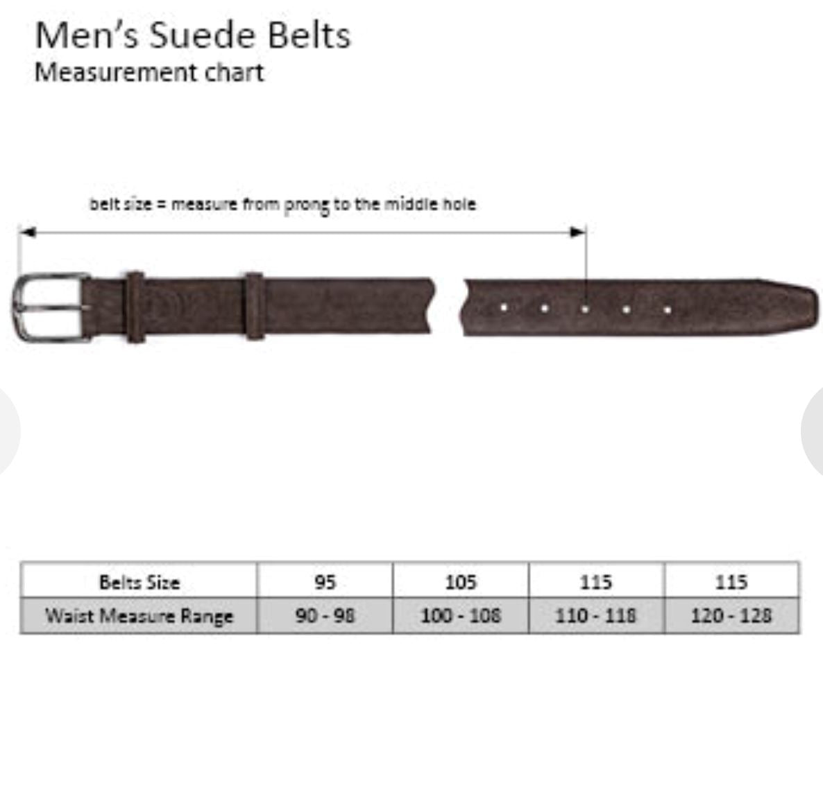Herrengürtel aus Wildleder, Chromschnalle - Dunkelbraun Schuhe Atelier Treger