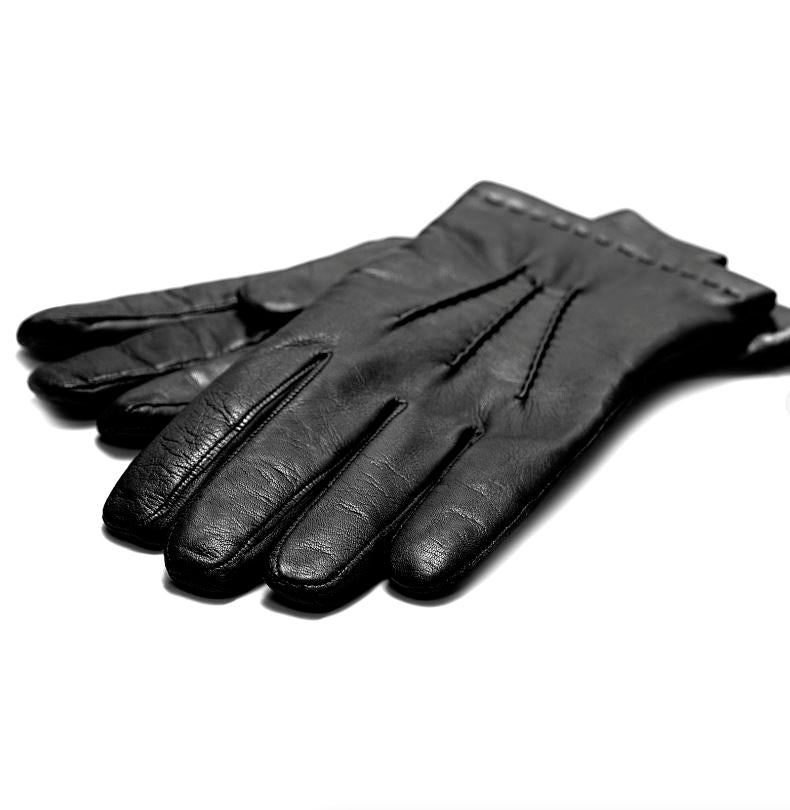Klassische Herren Lederhandschuhe - Schwarz Atelier Treger