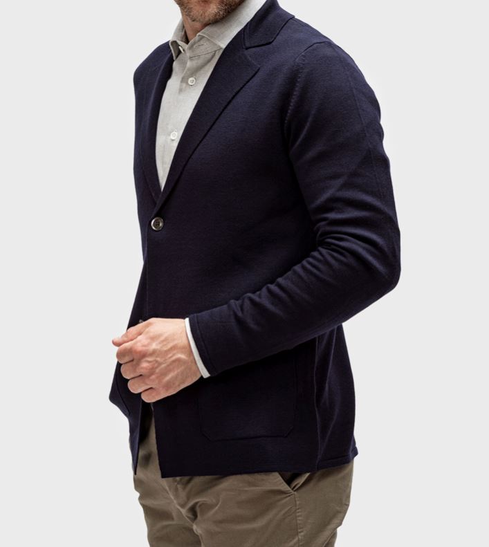 Kopie von Stricksakko Wolle - Marineblau Atelier Treger