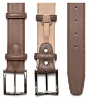Ledergürtel mit Chrom Schnalle - Cognac Schuhe Atelier Treger