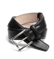 Ledergürtel mit Chrom Schnalle - Schwarz Schuhe Atelier Treger