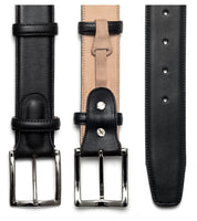 Ledergürtel mit Chrom Schnalle - Schwarz Schuhe Atelier Treger