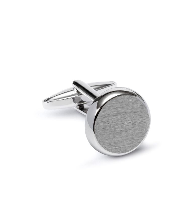 Manschettenknöpfe, gebürstetes Metall Atelier Treger Silber