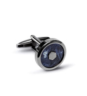 Manschettenknöpfe, Hexy Middle Atelier Treger Blau - Gun Metall mit Sodalith-Einsatz