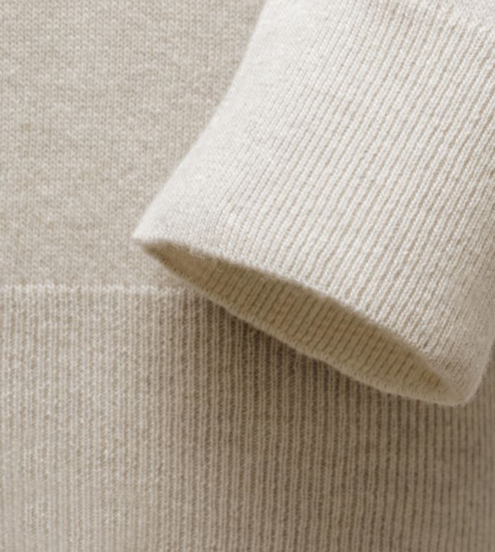 Pullover aus Lammwolle mit Sattelärmeln - Beige Atelier Treger