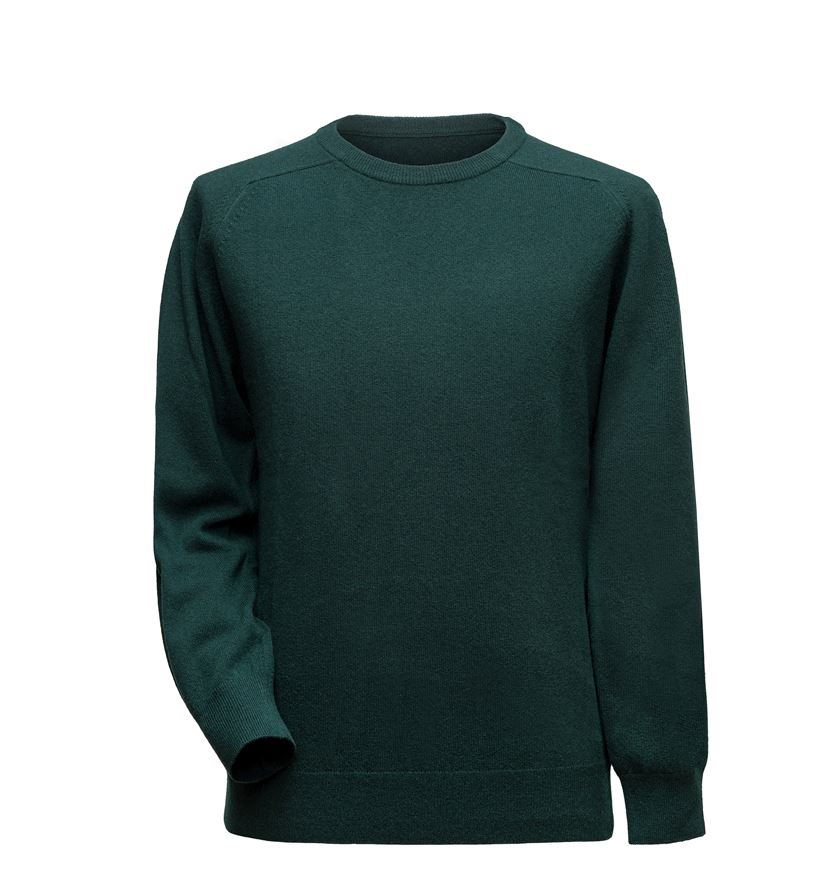 Pullover aus Lammwolle mit Sattelärmeln - Flaschengrün Atelier Treger