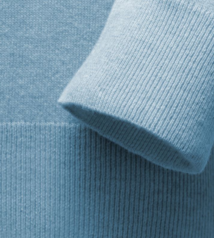 Pullover aus Lammwolle mit Sattelärmeln - Hellblau Atelier Treger
