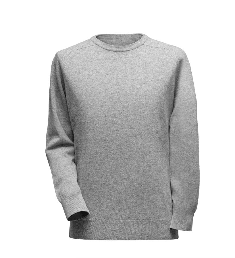 Pullover aus Lammwolle mit Sattelärmeln - Hellgrau Atelier Treger