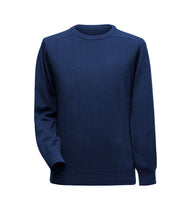 Pullover aus Lammwolle mit Sattelärmeln - Marineblau Atelier Treger