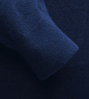 Pullover aus Lammwolle mit Sattelärmeln - Marineblau Atelier Treger