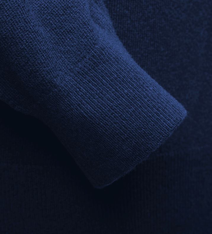 Pullover aus Lammwolle mit Sattelärmeln - Marineblau Atelier Treger