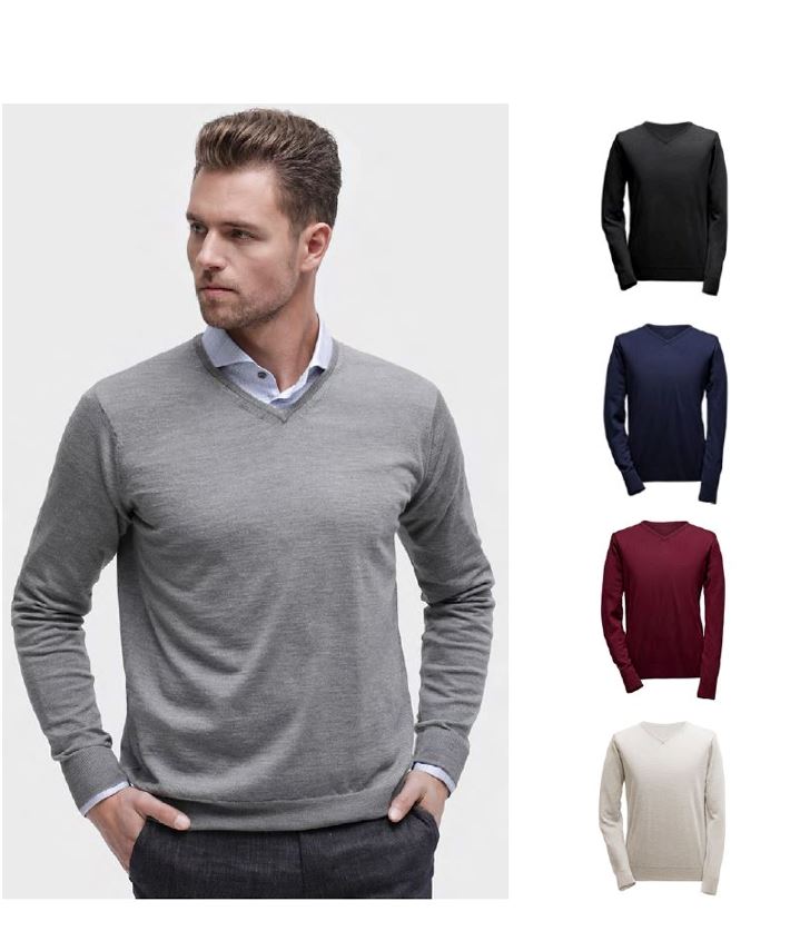 Pullover mit V-Ausschnitt - Air Force Blau Atelier Treger