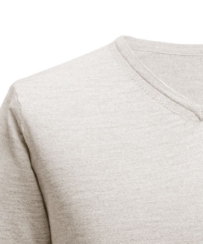 Pullover mit V-Ausschnitt - Beige Atelier Treger