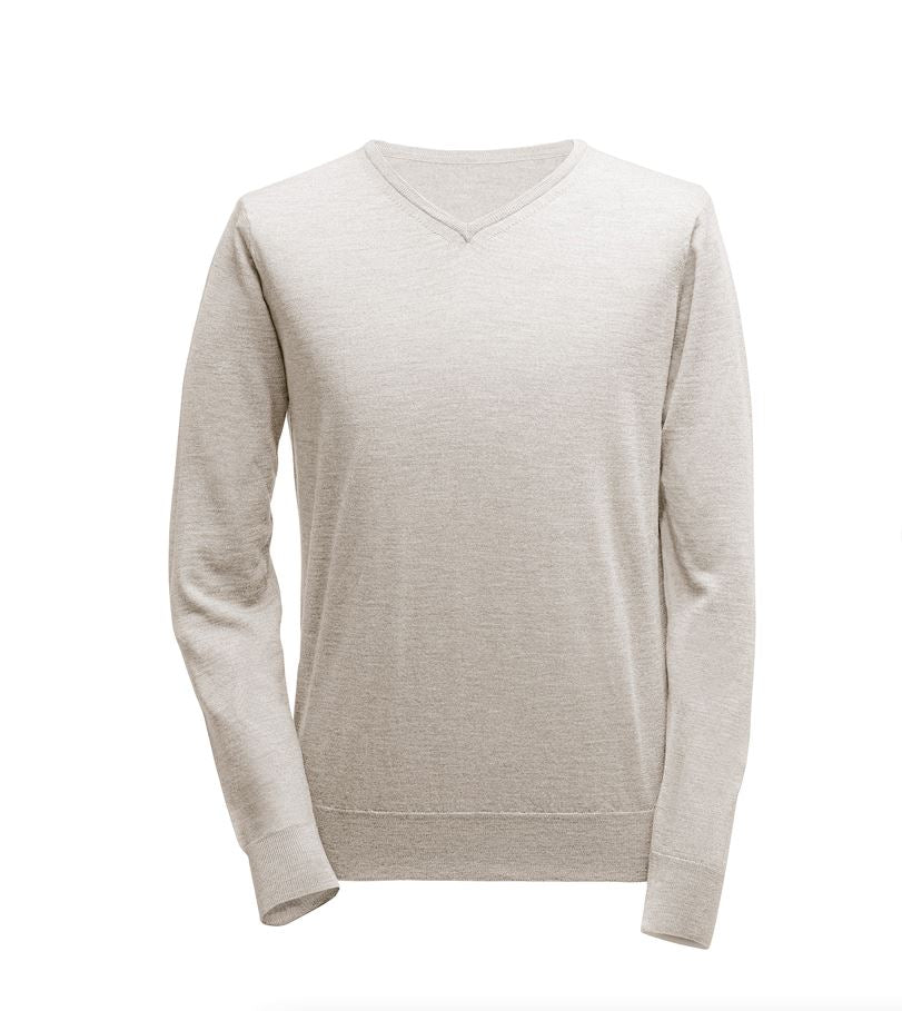 Pullover mit V-Ausschnitt - Beige Atelier Treger
