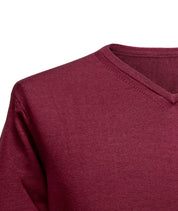 Pullover mit V-Ausschnitt - Bordeaux Atelier Treger