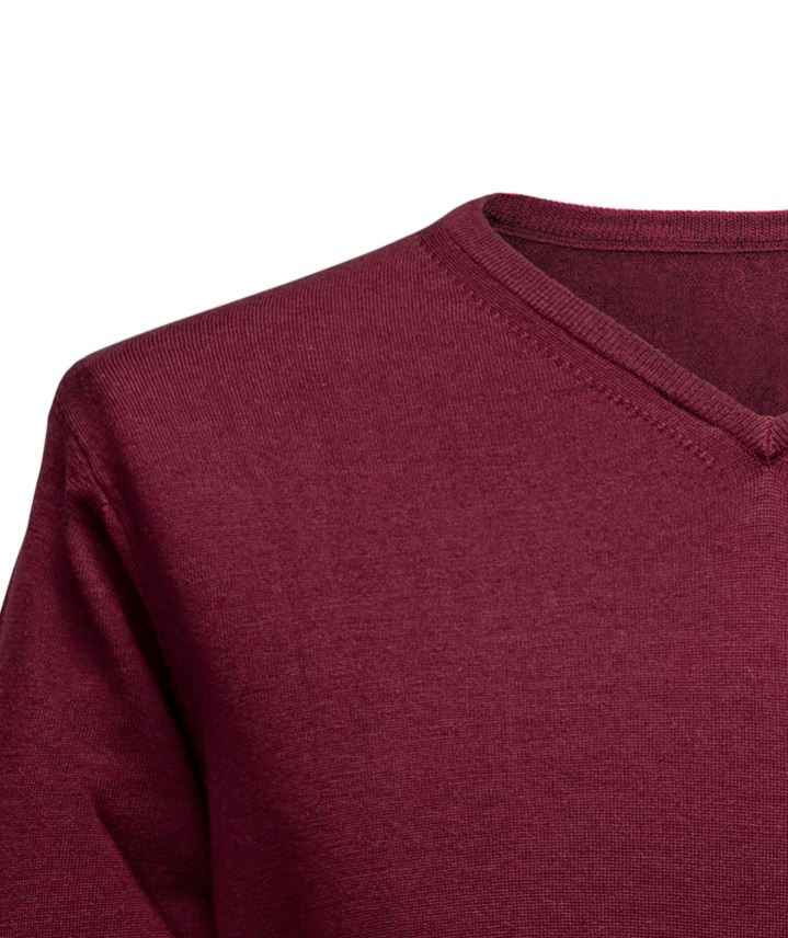 Pullover mit V-Ausschnitt - Bordeaux Atelier Treger