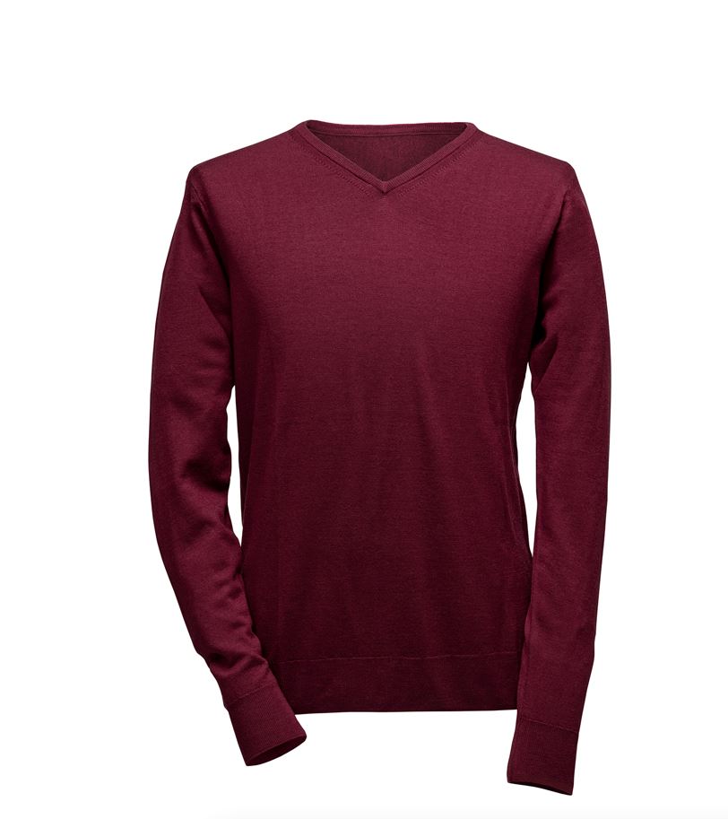 Pullover mit V-Ausschnitt - Bordeaux Atelier Treger