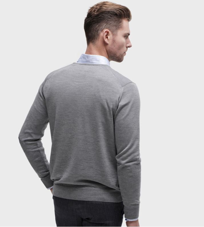 Pullover mit V-Ausschnitt - Hellgrau Atelier Treger