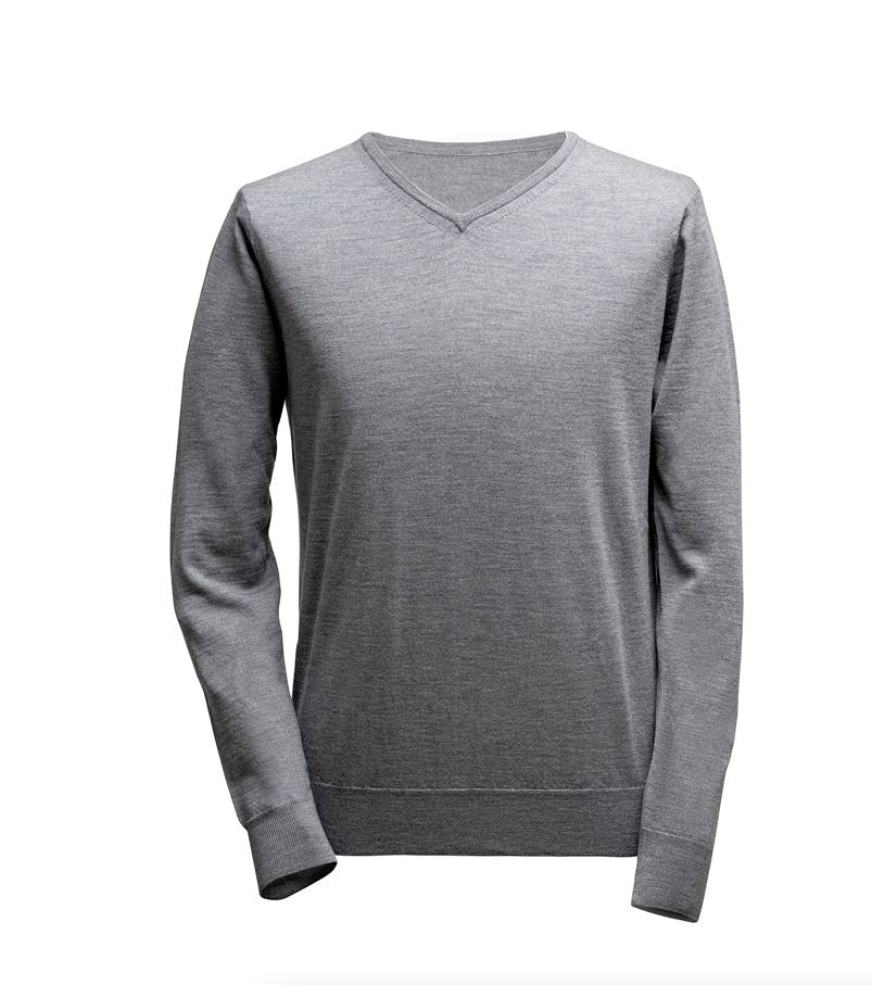 Pullover mit V-Ausschnitt - Hellgrau Atelier Treger