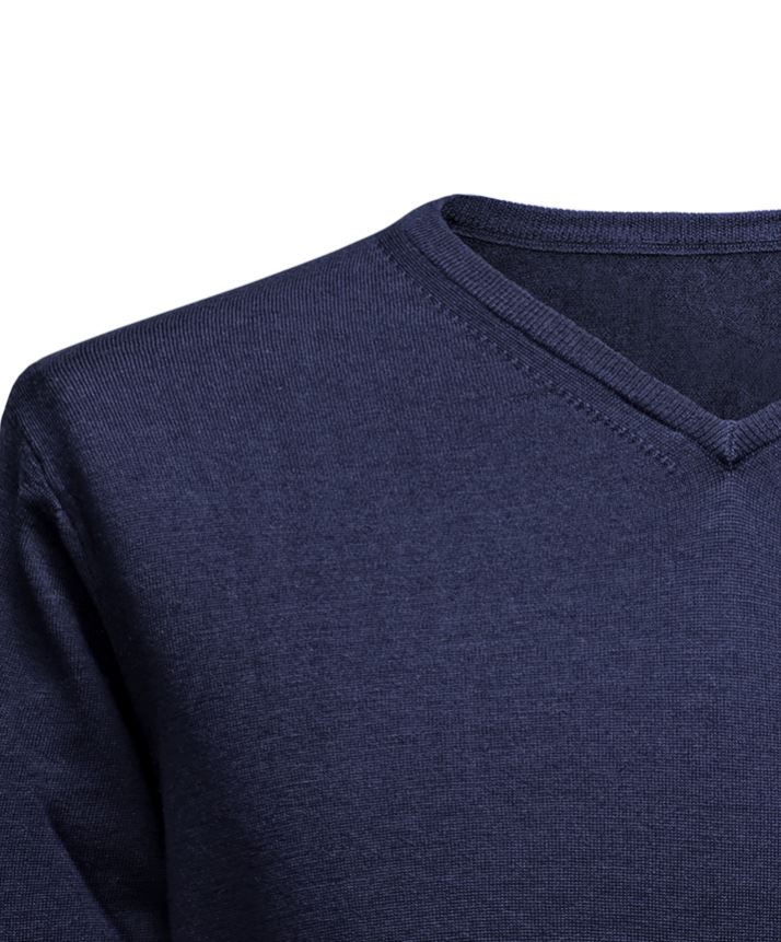 Pullover mit V-Ausschnitt - Marineblau Atelier Treger