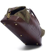 Tweed Duffle Bag - Dunkelbraun / Grün Tweed Schuhe Atelier Treger