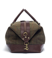 Tweed Duffle Bag - Dunkelbraun / Grün Tweed Schuhe Atelier Treger