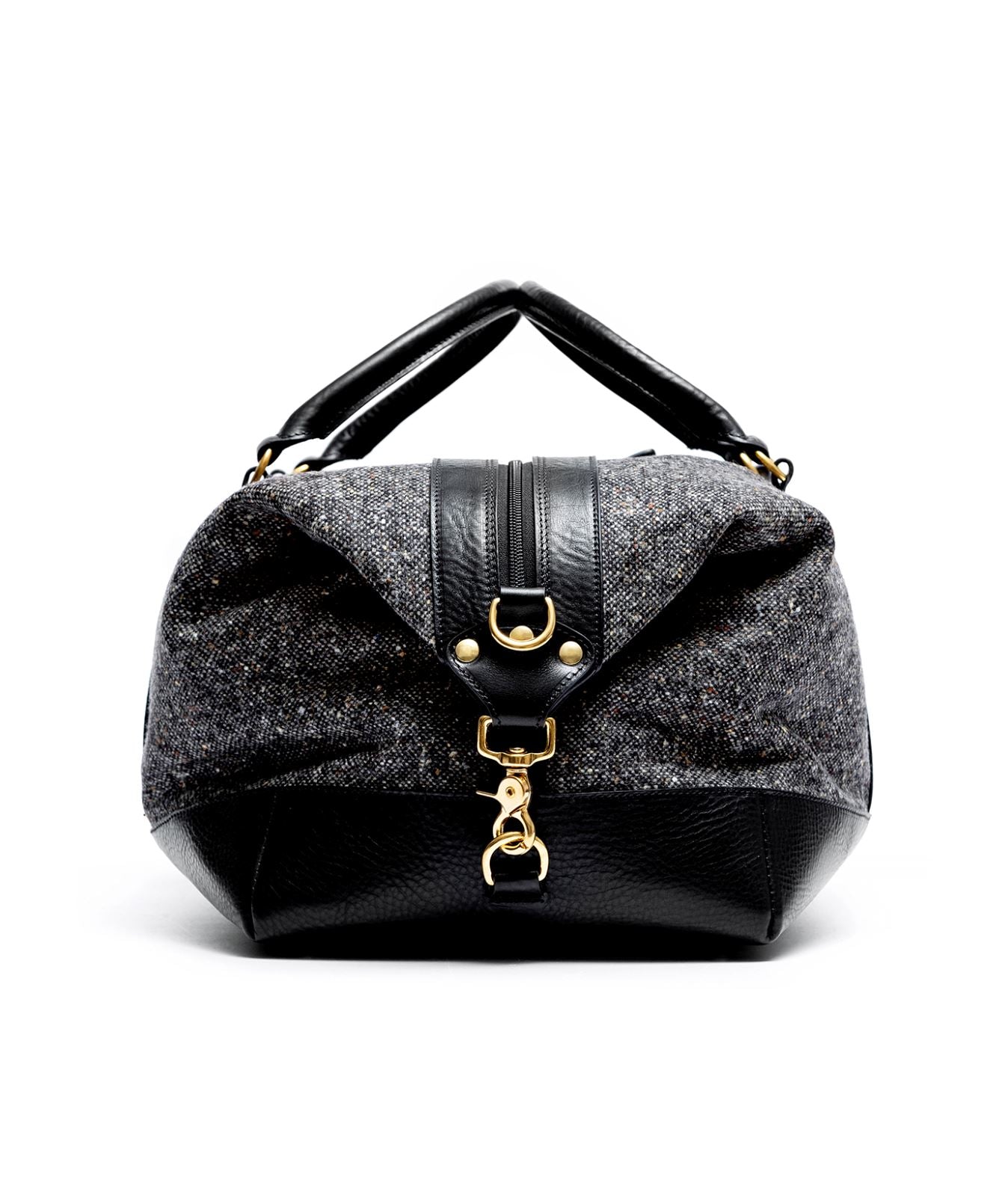 Tweed Duffle Bag - Schwarz/Grau Donegal Schuhe Atelier Treger