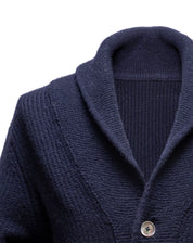 Borélio's Cardigan mit Schalkragen dunkelblau Atelier Treger 
