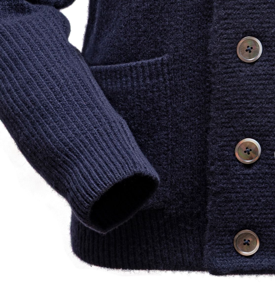 Borélio's Cardigan mit Schalkragen dunkelblau Atelier Treger 