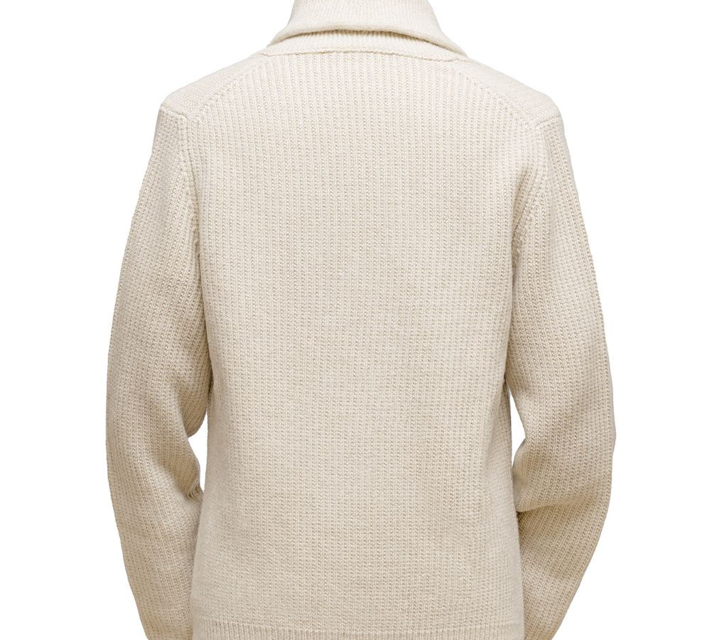 Borélio's Cardigan mit Schalkragen Elfenbein Atelier Treger 