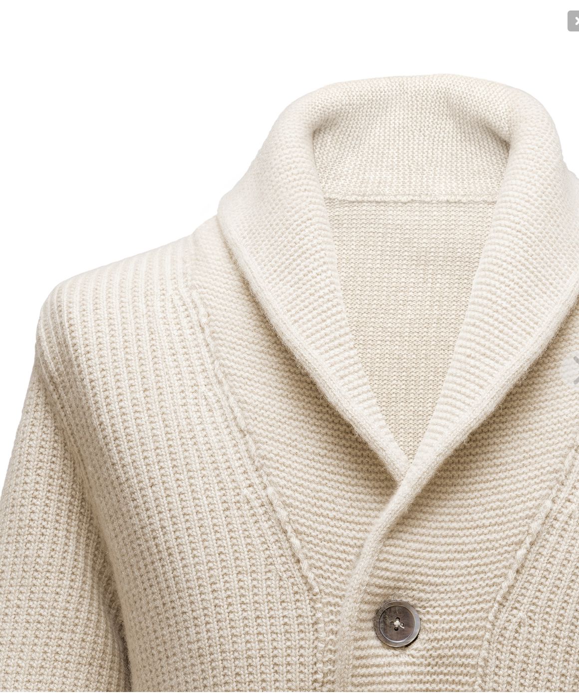 Borélio's Cardigan mit Schalkragen Elfenbein Atelier Treger 