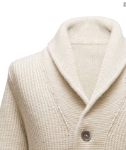 Borélio's Cardigan mit Schalkragen Elfenbein Atelier Treger 