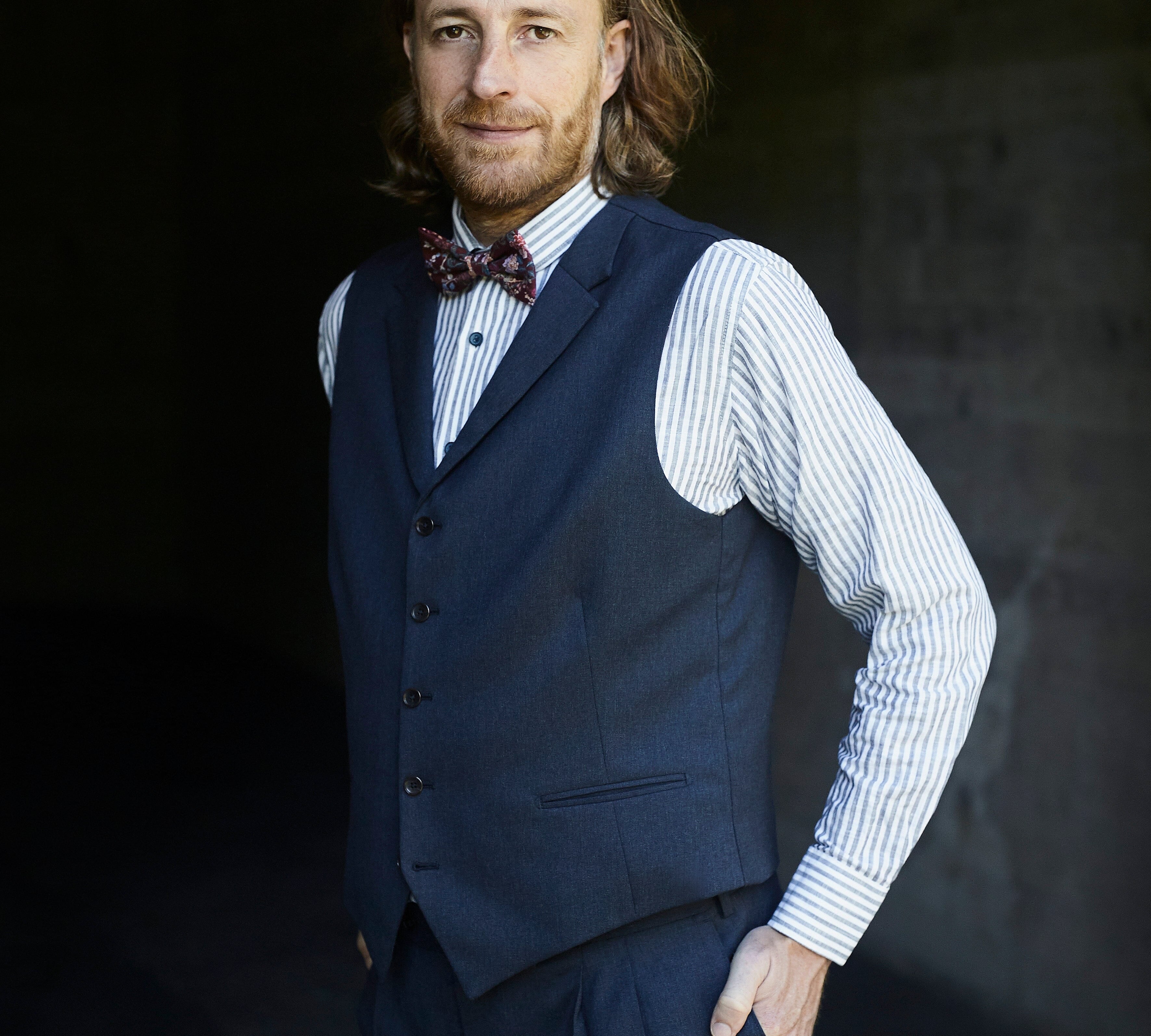 Gilet Benny Blue - Schweizer Design Gilet Atelier Treger 