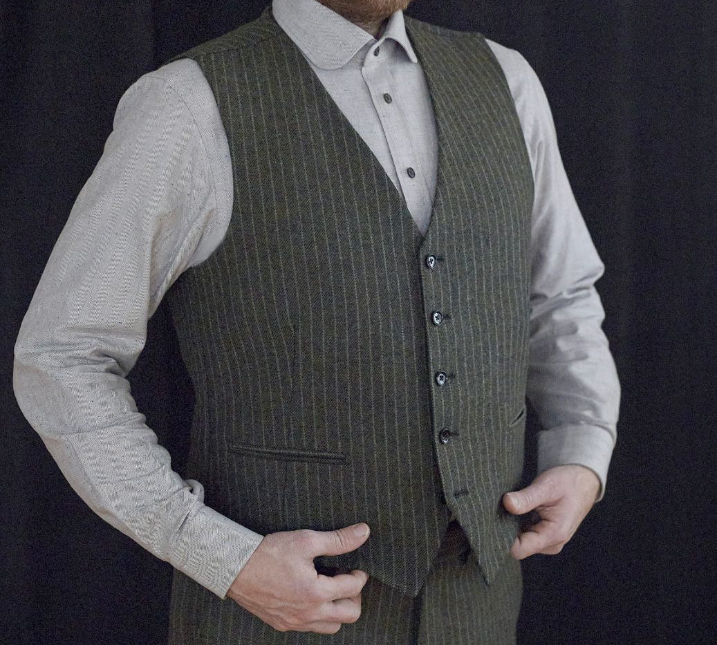 Gilet Orlando oliv - Schweizer Design Gilet Atelier Treger 
