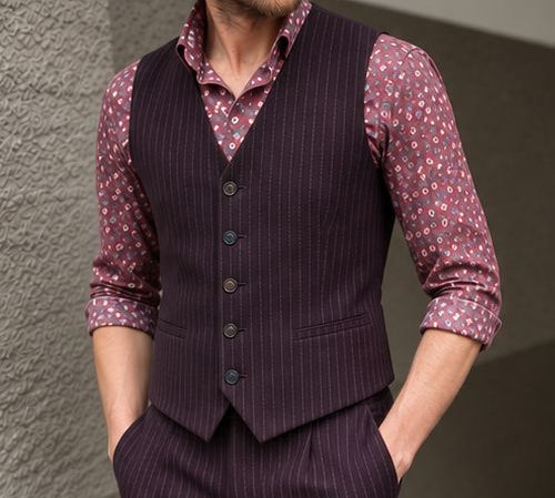 Gilet Orlando plum - Schweizer Design Gilet Atelier Treger 