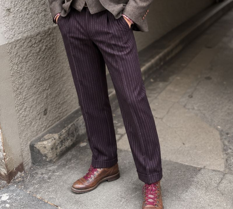 Hose Orlando plum - Schweizer Design Hosen Atelier Treger 