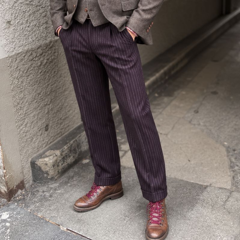 Hose Orlando plum - Schweizer Design Hosen Atelier Treger 