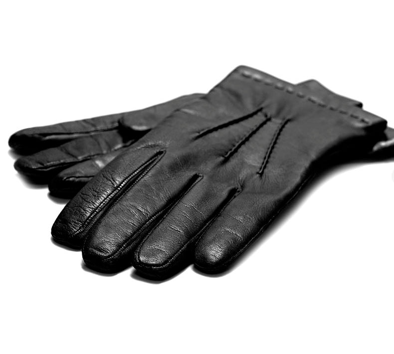 Klassische Herren Lederhandschuhe - Schwarz Atelier Treger 