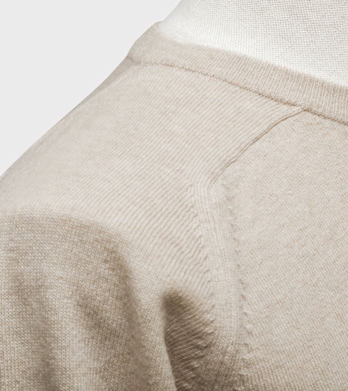 Pullover aus Lammwolle mit Sattelärmeln - Beige Atelier Treger 