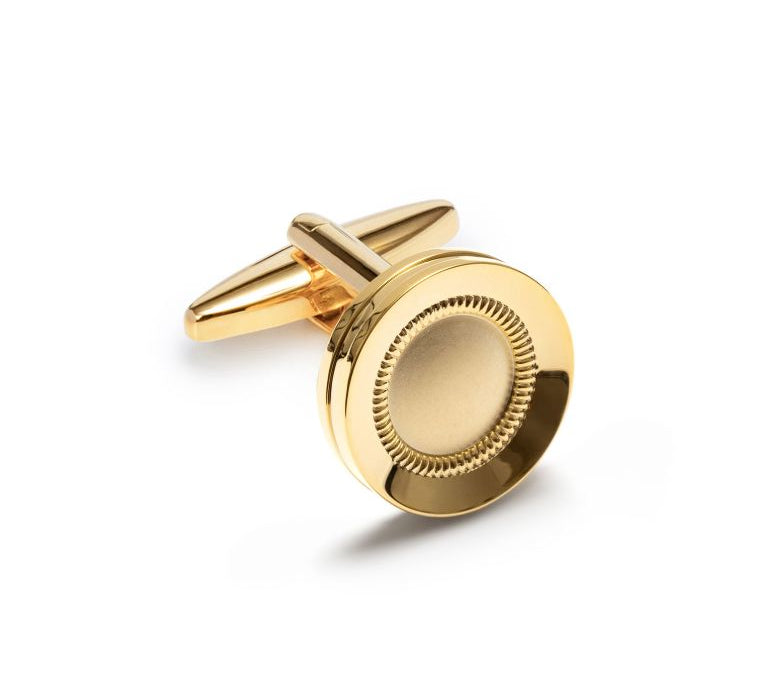 Runde Manschettenknöpfe Manschettenknöpfe Atelier Treger Gold 