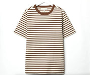 Shirt kurzarm - gestreift braun/weiss 2m14 Atelier Treger 