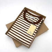 Shirt kurzarm - gestreift braun/weiss 2m14 Atelier Treger 