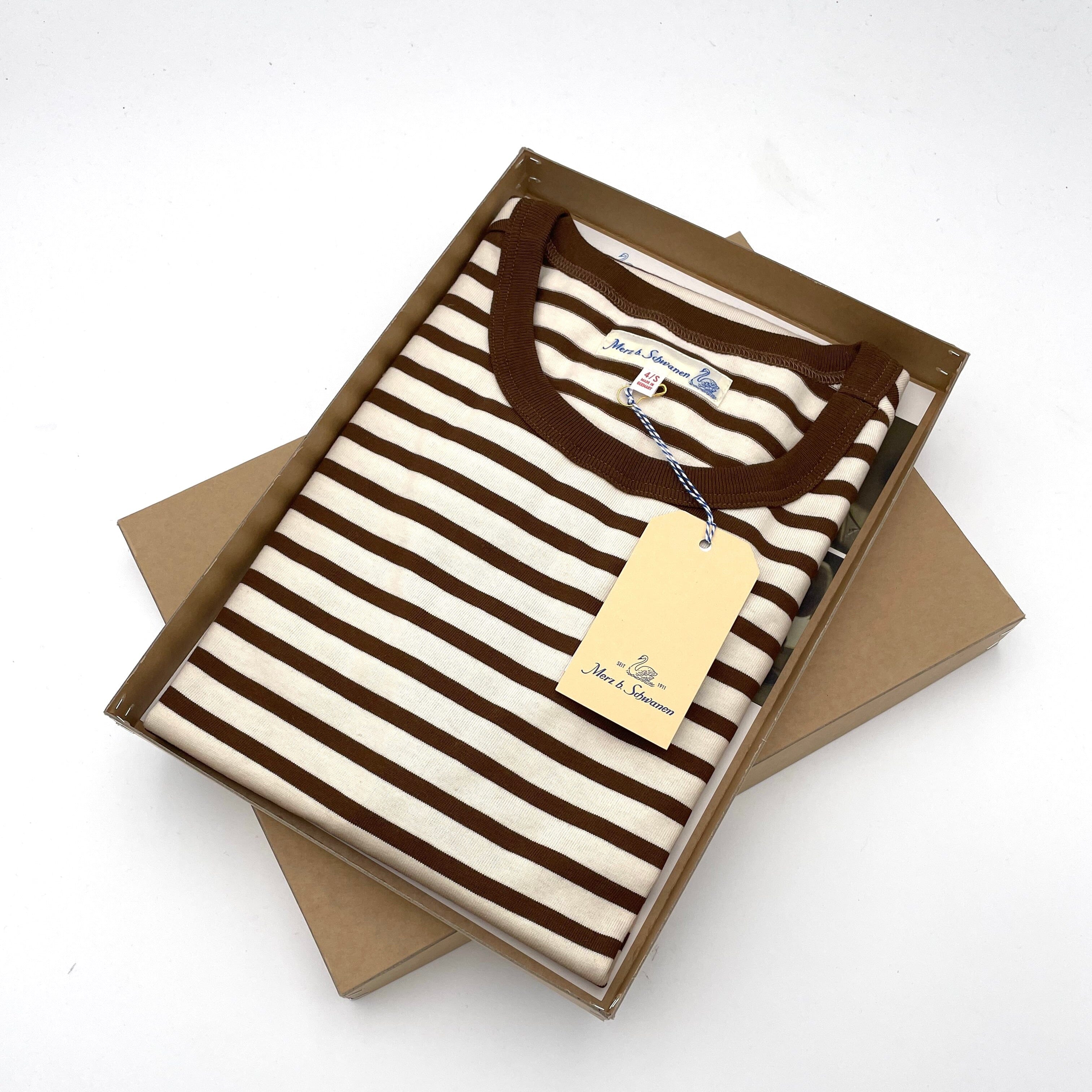 Shirt kurzarm - gestreift braun/weiss 2m14 Atelier Treger 